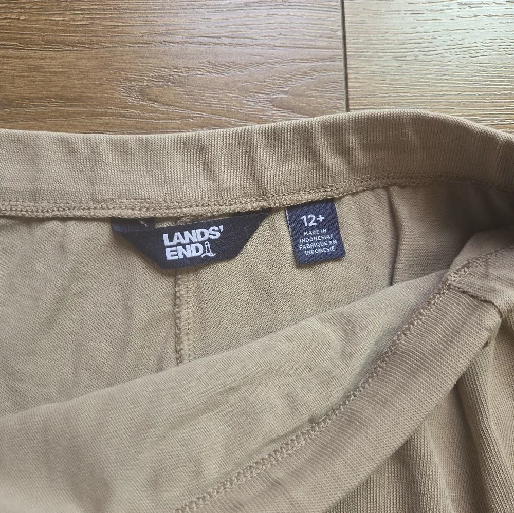 Lands' End Girls Beige Ribbed Skort
